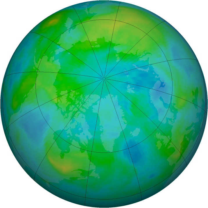 Arctic ozone map for 01 October 1998
